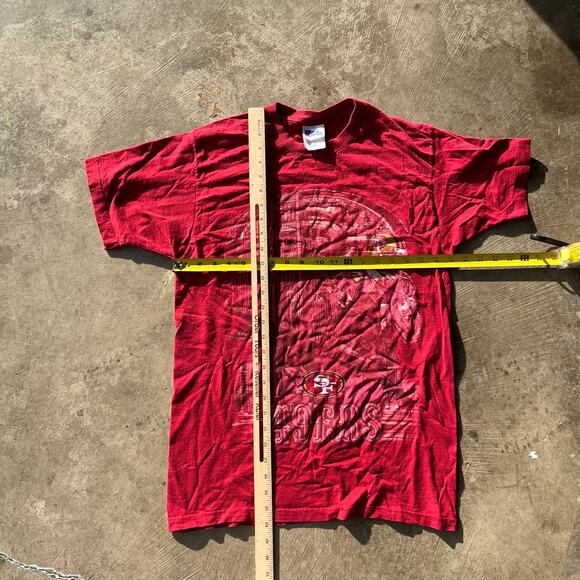 VINTAGE SAN FRANCISCO 49ERS PRO PLAYER T-SHIRT RED MEDIUM - Picture 5 of 5